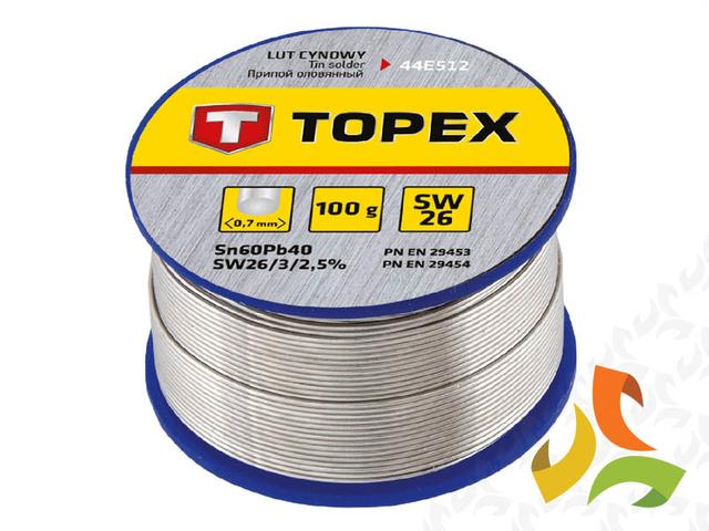 Lut cynowy 60% Sn, drut 1.5mm,100g 44E532 TOPEX