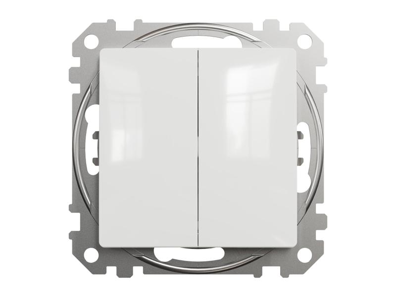 SEDNA DESIGN & ELEMENTS Wyłącznik zwierny przycisk podwójny biały SDD111118 SCHNEIDER ELECTRIC