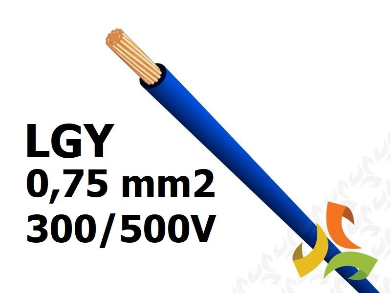 Przewód LGY 0,75 mm2 c.niebieski (300/500V) jednożyłowy linka H05V-K (krążki 100m) IG2051.44 BITNER-0