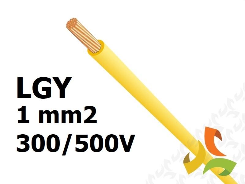 Przewód LGY 1,0 mm2 żółty (300/500V) jednożyłowy linka (krążki 100m) 29121 HELUKABEL-0