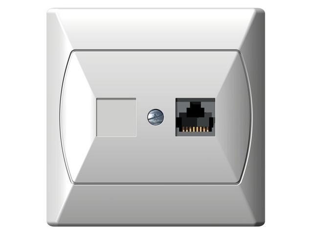 AKCENT Gniazdo komputerowe kat.5e FOREX biały GPK-1A/F/00 OSPEL 
