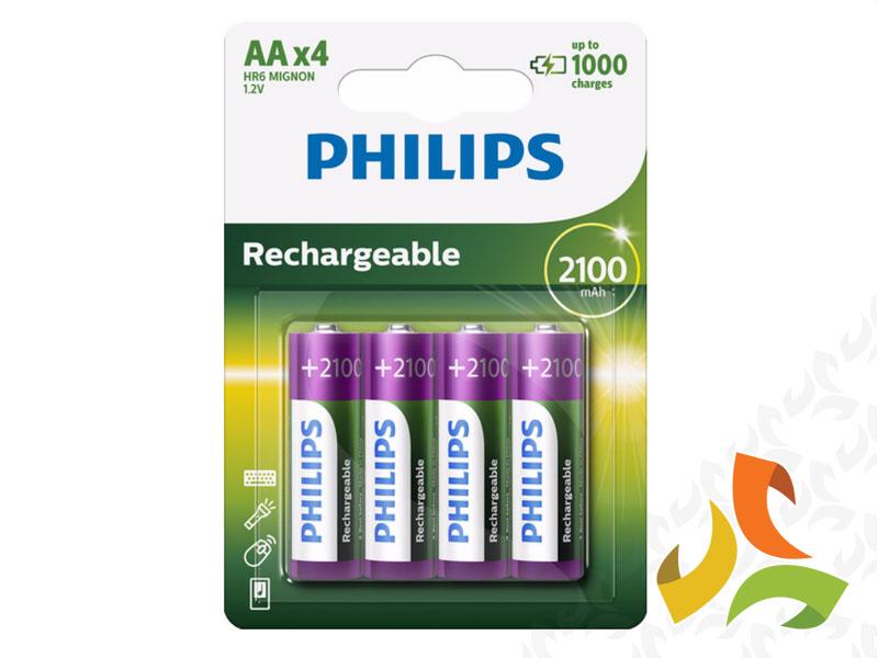 Bateria AA akumulator do ładowania R6 Ni-Mh 2100mAh 1,2V R6B4A210/10 4szt PHILIPS