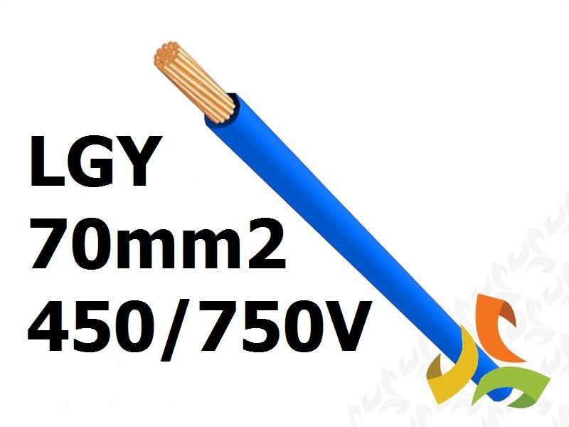 Przewód LGY 70 mm2 niebieski (450/750V) jednożyłowy linka (bębnowy) PC0201920 EKSA-0