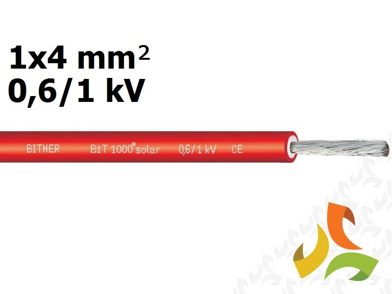 Kabel przewód solarny do instalacji fotowoltaicznych 1x4 mm2 0,6/1kV BiT 1000 Solar czerwony S66462.05 BITNER-0