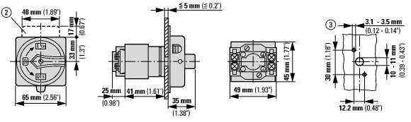 Wyłącznik krzywkowy 0-1 (zero jeden) T0-1-102/EA/SVB 20A 6,5 kW 091078 EATON-MOELLER-4