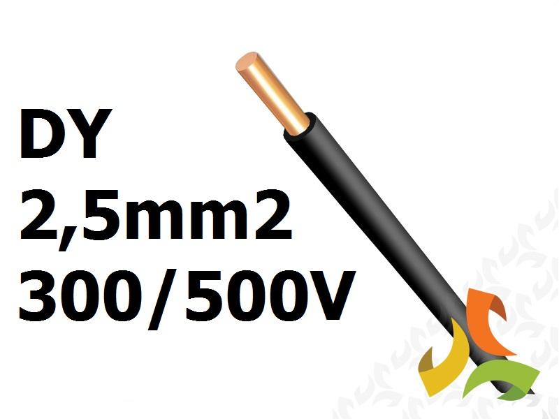 Przewód DY 2,5 mm2 czarny (300/500V) jednożyłowy drut H05V-U (krążki 100m) 172100008C0100 NKT-0