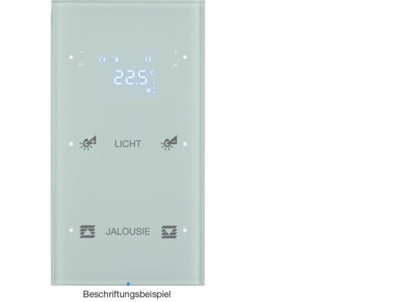 BERKER R.3 Sensor dotykowy podwójny z regulacją temperatury konfigurowalny szkło biały 75642150 HAGER