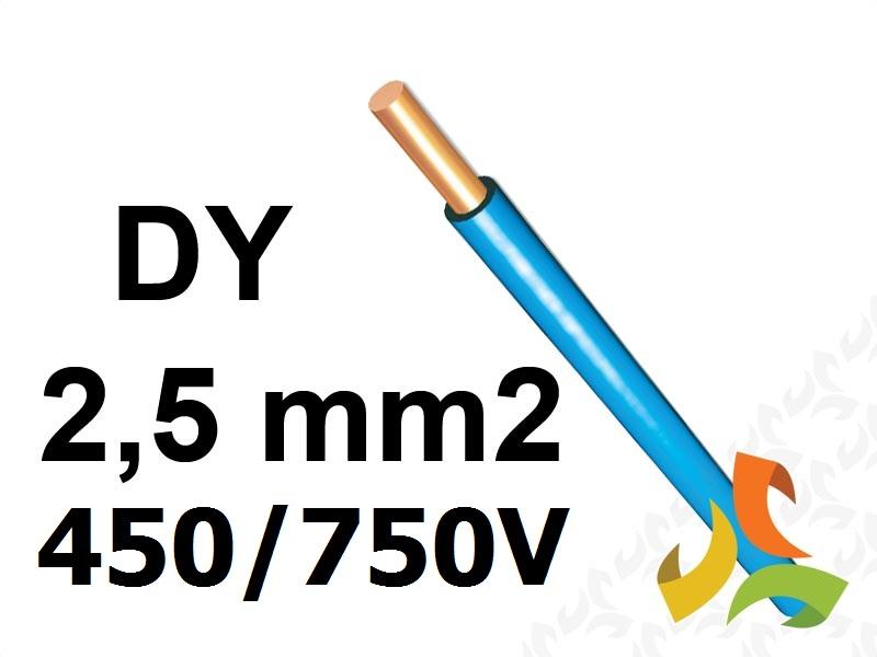Przewód DY 2,5 mm2 niebieski (450/750V) jednożyłowy drut H07V-U (krążki 100m) 172105014C0100 NKT-1