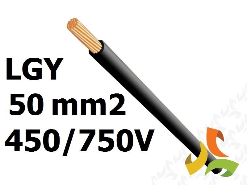 Przewód LGY 50 mm2 czarny (450/750V) jednożyłowy linka (bębnowy) PC0201810 EKSA-0