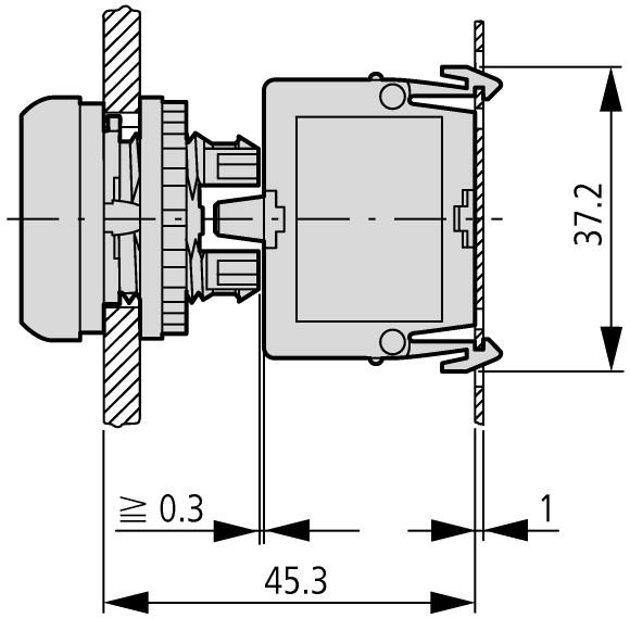 Przycisk płaski, napęd przycisku M22-D-S,z samopowrotem czarny, 216590 EATON-MOELLER-3