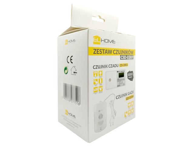 Zestaw czujników czadu i gazu (CD-20EU i GD-02A4) ''EL HOME'' CSD-03N9 N91A403 EURA-TECH