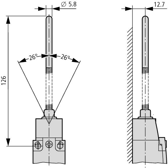Wyłącznik krańcowy migowy 1R 1Z pręt sprężysty LS-Titan LS-11S/S 266104 EATON-4