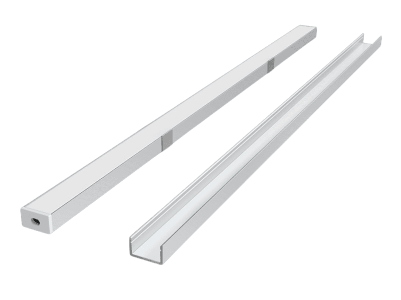 Profil aluminiowy do taśm LED 2000 mm prosty nawierzchniowy srebrny z kloszem mlecznym PRIME 203617 LED LINE-0