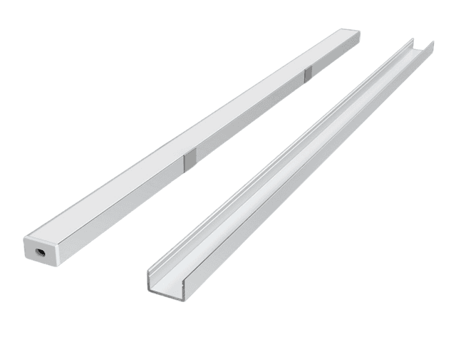Profil aluminiowy do taśm LED 2000 mm prosty nawierzchniowy srebrny z kloszem mlecznym PRIME 203617 LED LINE