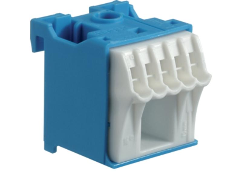 Blok samozacisków neutralny niebieski 1x16+5x4 mm2 szerokość 30mm QuickConnect KN06N HAGER