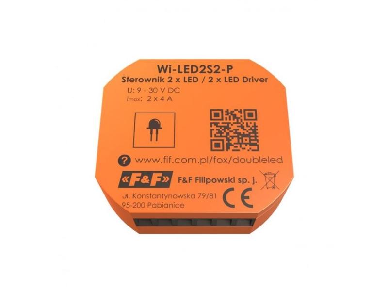 FOX Sterownik Wi-Fi do oświetlenia LED dwukanałowy 12 V DOUBLE LED 2-kanałowy do 4A na kanał WI-LED2S2-P F&F FILIPOWSKI-2