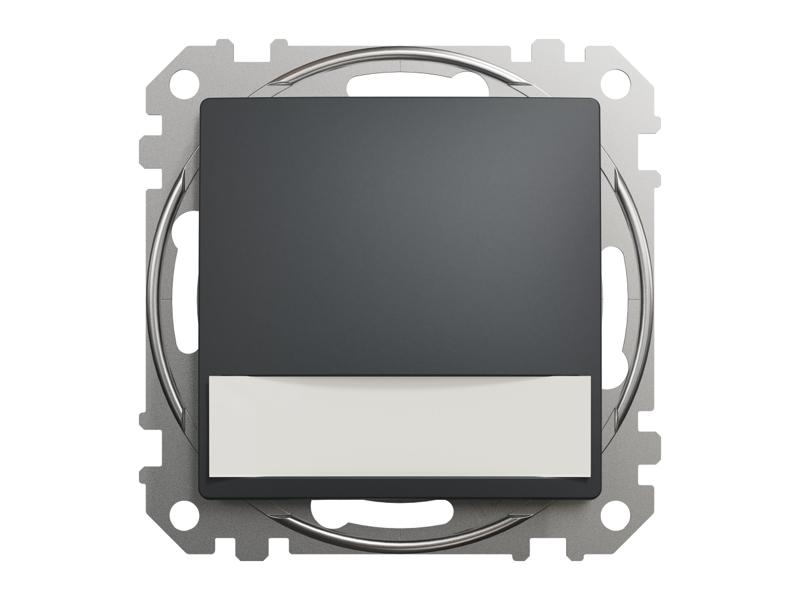 SEDNA DESIGN & ELEMENTS Wyłącznik zwierny przycisk z etykietą i podświetleniem 12VAC czarny antracyt SDD114143L SCHNEIDER ELECTRIC