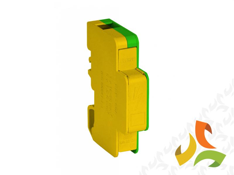 Blok rozdzielczy modułowy 1-biegunowy 1x35 mm2 TH35 żółto-zielony ELP-LBR60Az-g 84326009 SIMET