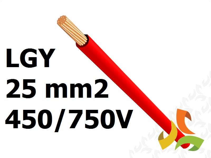 Przewód LGY 25 mm2 czerwony (450/750V) jednożyłowy linka (krążki 100m) 5907702814254 ELEKTROKABEL-0