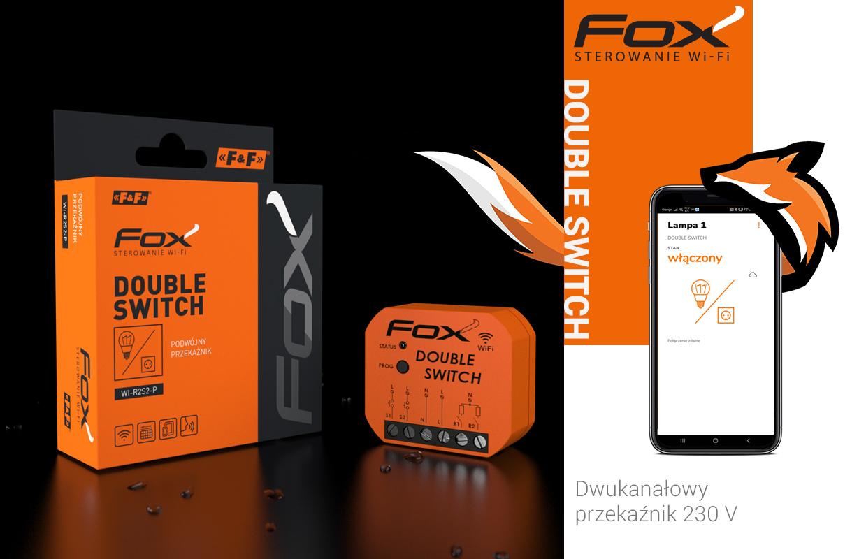 FOX Przekaźnik Wi-Fi dwukanałowy 230 V DOUBLE SWITCH 2-kanałowy do 5(8)A na kanał WI-R2S2-P F&F FILIPOWSKI-4