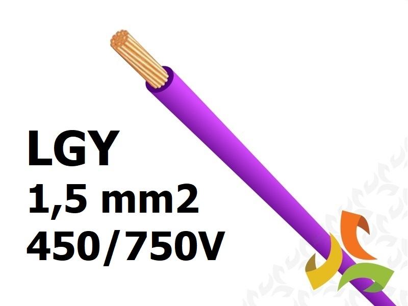 Przewód LGY 1,5 mm2 fioletowy (450/750V) jednożyłowy linka (krążki 100m) 5907702813776 ELEKTROKABEL-0