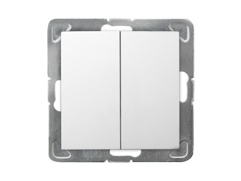 IMPRESJA Wyłącznik podwójny świecznikowy zwierny przycisk biały ŁP-17Y/m/00 OSPEL