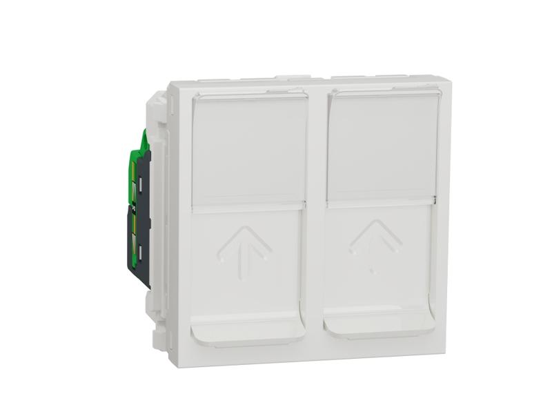 NOWA UNICA Gniazdo komputerowe podwójne 2xRJ45 kat.5e UTP białe NU342018 SCHNEIDER ELECTRIC-0