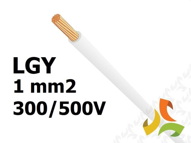 Przewód LGY 1,0 mm2 biały (300/500V) jednożyłowy linka (krążki 100m) 29118 HELUKABEL