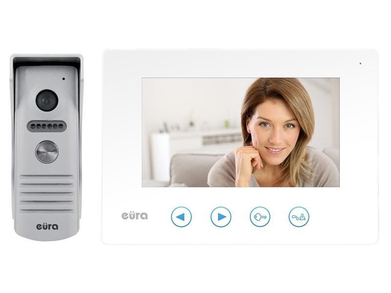 Wideodomofon "EURA" VDP-35A3 "SIGMA" biały ekran 7" otwieranie 2 wejść pamięć obrazów A31A135 EURA-TECH-0