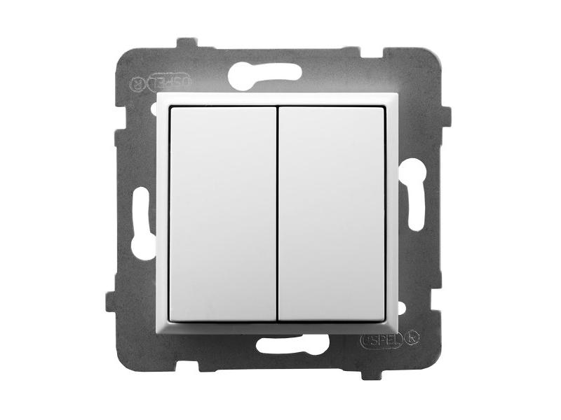 ARIA Wyłącznik schodowy podwójny biały ŁP-10U/m/00 OSPEL
