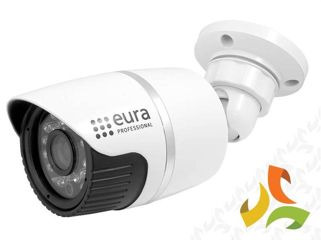 Kamera IP BULLET ''EURA PROFESSIONAL" CBA-21C5 kamera zewnętrzna tubowa 1,3Mpx 960P 1/2,7" CMOS biała C53D421 EURA-TECH