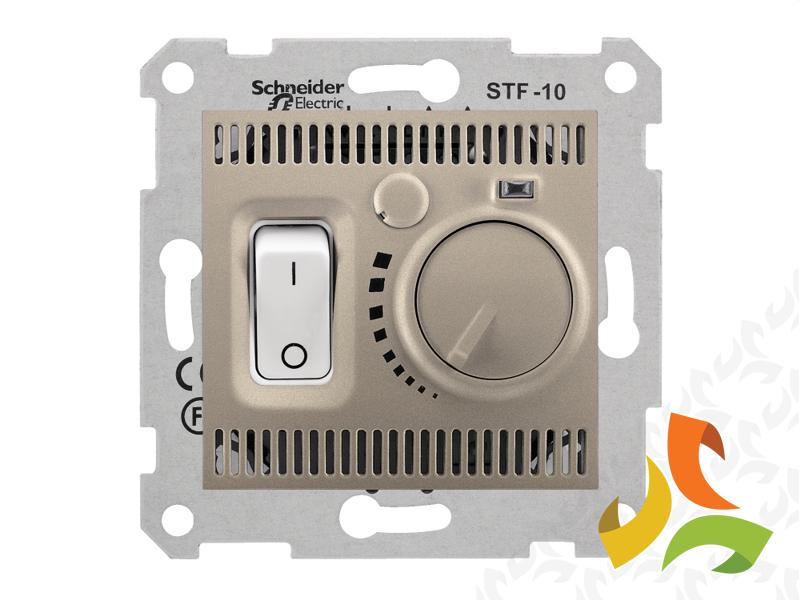 SEDNA Regulator temperatury termostat podłogowy z włącznikiem satyna SDN6000368 SCHNEIDER ELECTRIC-1