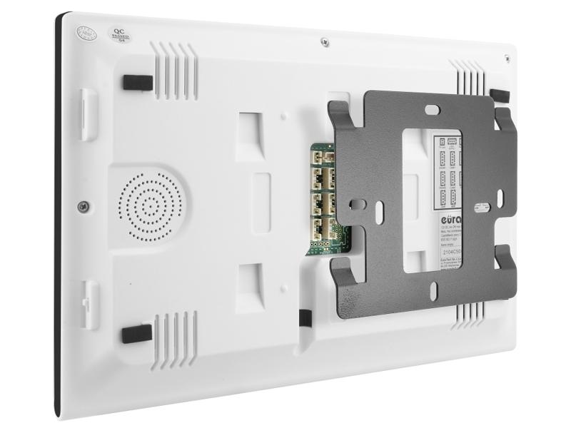 Wideodomofon "EURA" VDP-98C5 biały dotykowy LCD 10'' AHD WiFi pamięć obrazów SD 128GB rozbudowa do 6 monitorów 2 stacji bramowych i 2 kamer CCTV obsługa 2 wejść kamera 960p. czytnik RFID C51A197 EURA-TECH-1