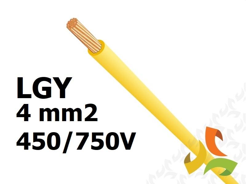Przewód LGY 4,0 mm2 żółty (450/750V) jednożyłowy linka (krążki 100m) 29169 HELUKABEL-0