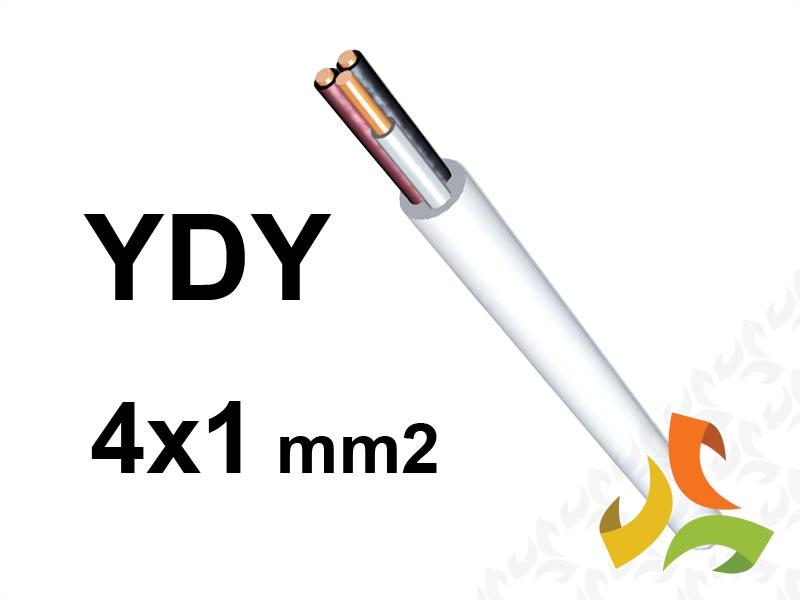 Przewód YDY 4x1 mm2 (450/750V) instalacyjny okrągły biały (krążki 100m) 172171009C0100 NKT-1