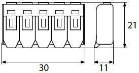 Szybkozłączka instalacyjna 5x0,2-4mm2 450V 32A transparentna z okienkiem testowym E03-P055-100 BEMKO-1