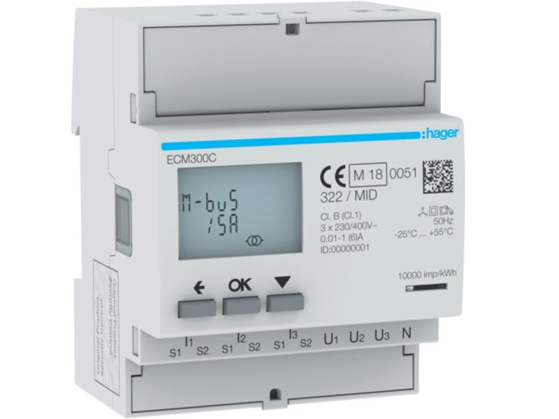 Licznik energii elektrycznej 3-fazowy 1-5A MID agardio.measure ECM300C HAGER