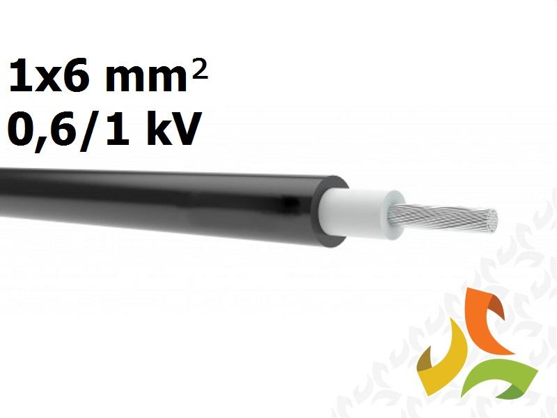 Kabel przewód solarny do instalacji fotowoltaicznych 1x6 mm2 0,6/1kV Cca R500 H1Z2Z2-K TOPSOLAR PV czarny 5601006.NR500 TOP CABLE-0