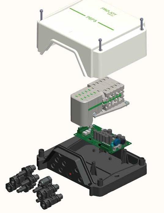 Przeciwpożarowy wyłącznik bezpieczeństwa 2 stringi do instalacji fotowoltaicznych PV PEFS-EL40H-4 2MPPT PROJOY-12