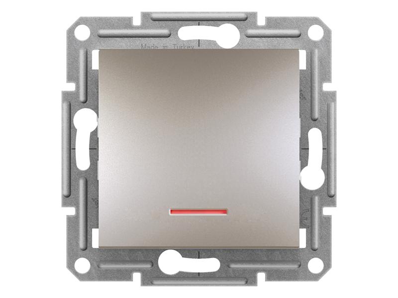 ASFORA Wyłącznik pojedynczy z podświetleniem brąz EPH1400169 SCHNEIDER ELECTRIC