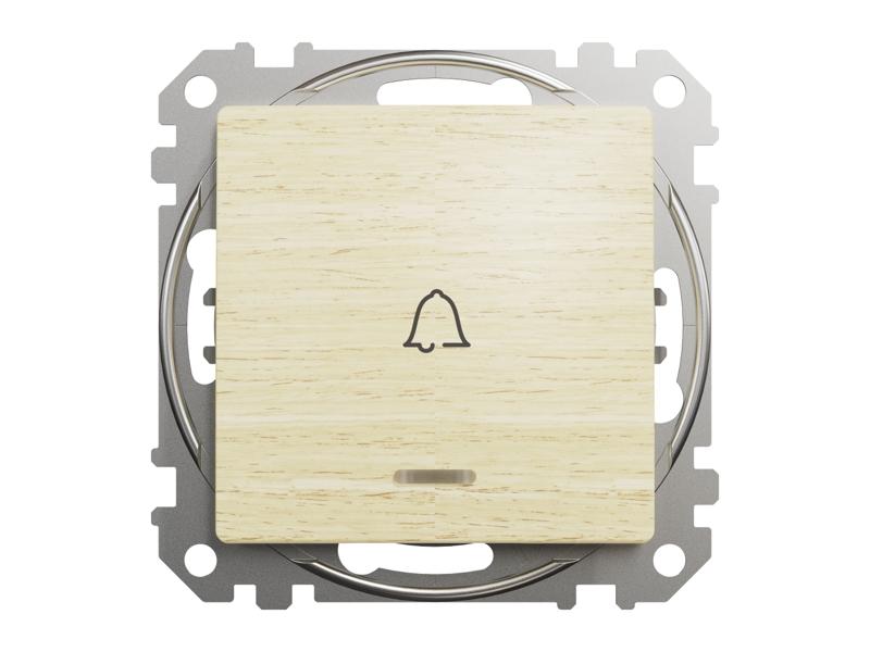SEDNA DESIGN & ELEMENTS Wyłącznik zwierny przycisk "dzwonek" z podświetleniem brzoza SDD180131L SCHNEIDER ELECTRIC