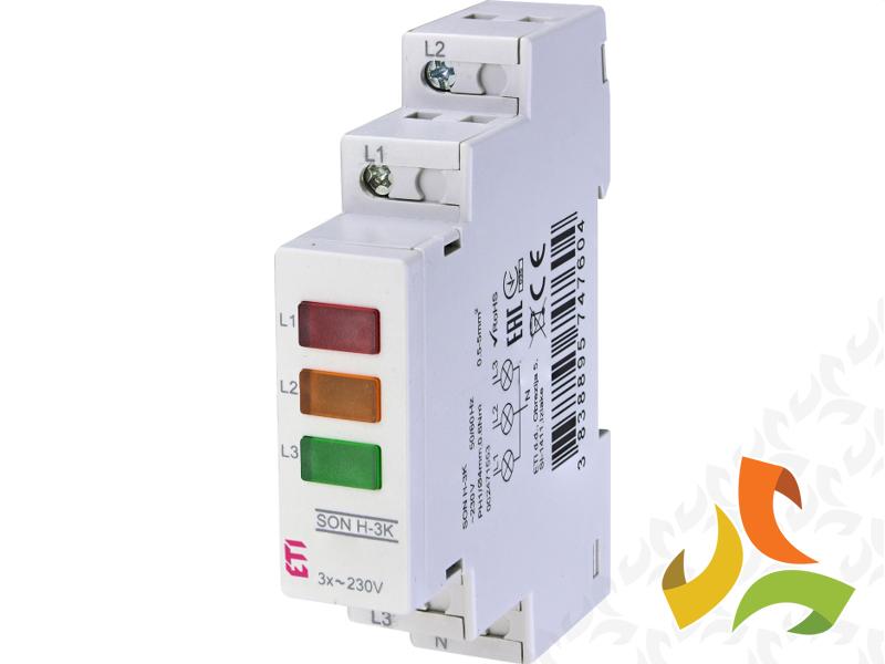 Sygnalizator obecności napięcia (3 kolory LED) lampka kontrolna SON H-3K 002471553 ETI-0