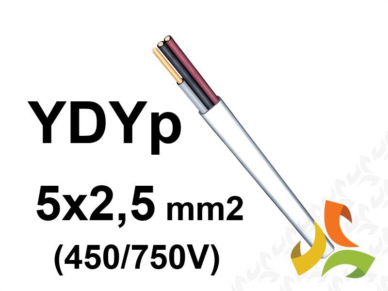 Przewód YDYp 5x2,5 mm2 (450/750) instalacyjny płaski (krążki 100m) 64 DAMIR-0