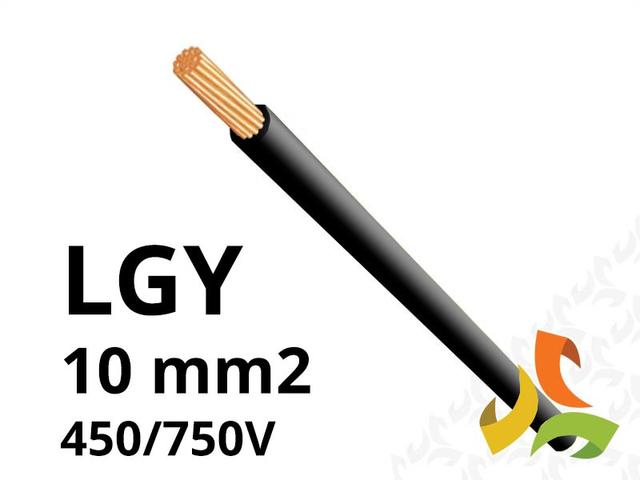 Przewód LGY 10 mm2 czarny (450/750V) jednożyłowy linka H07V-K (krążki 100m) 11093000 NKT