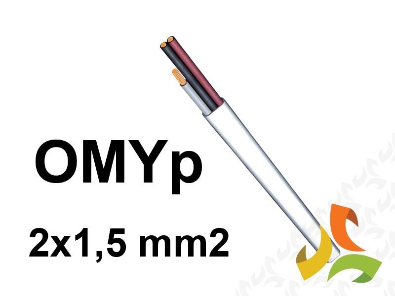 Przewód OMYp 2x1,5 mm2 (300/300V) płaski mieszkaniowy biały (krążki 100m) 13020009 NKT