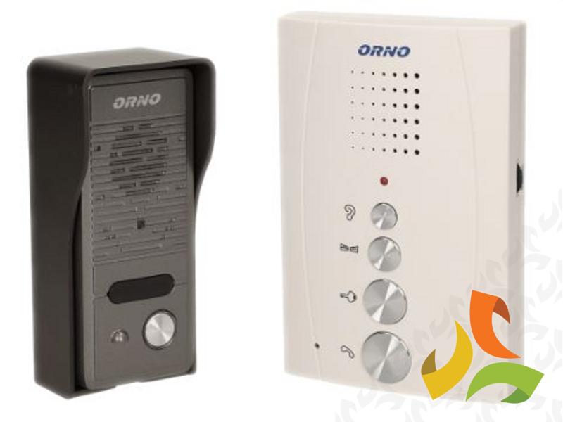 Zestaw domofonowy 1-rodzinny ELUVIO bezsłuchawkowy 2 wejścia OR-DOM-RE-914/W ORNO