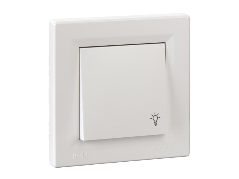ASFORA Wyłącznik zwierny przycisk "światło" IP44 biały z ramką EPH0900221 SCHNEIDER ELECTRIC