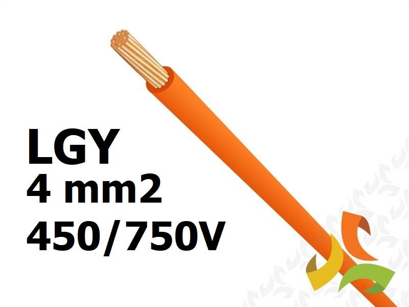 Przewód LGY 4,0 mm2 pomarańczowy (450/750V) jednożyłowy linka H07V-K (krążki 100m) 4520093 LAPP KABEL-0