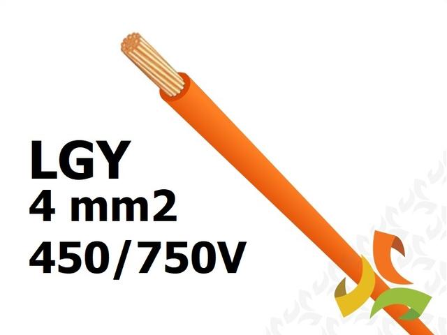 Przewód LGY 4,0 mm2 pomarańczowy (450/750V) jednożyłowy linka H07V-K (krążki 100m) 4520093 LAPP KABEL