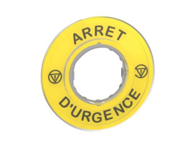 HARMONY XB4 Etykieta do E-STOP "ARRET D'URGENCE" 3D ZBY9120 SCHNEIDER ELECTRIC